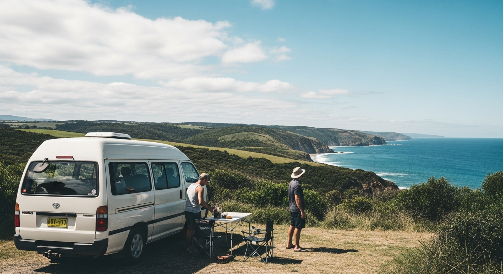 Campervan at short trips from melbourne, scenic camping.
