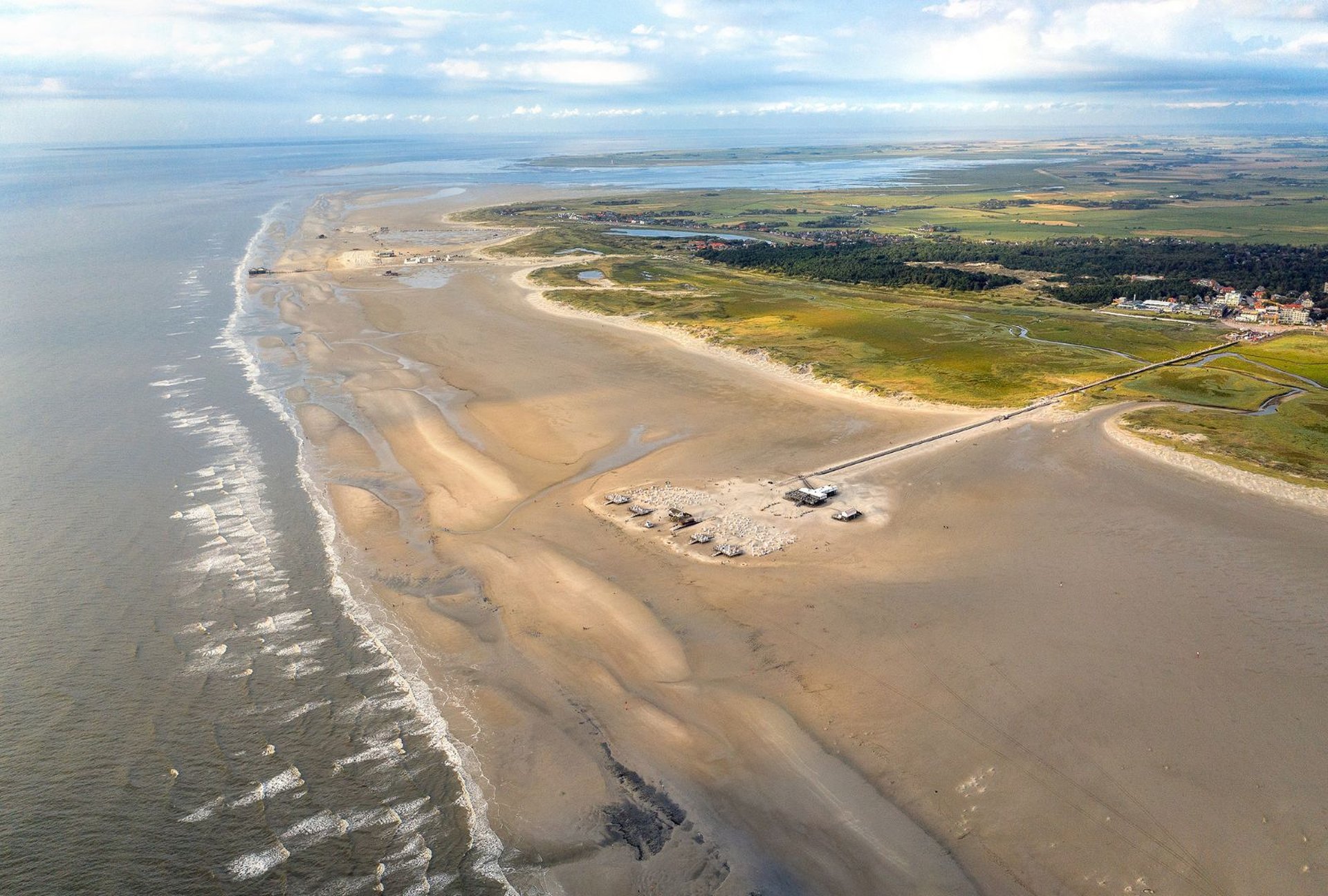 St. Peter-Ording Strand Vogelperspektive