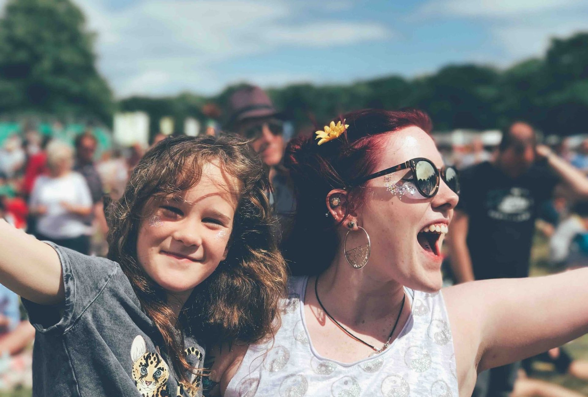 Festival Mutter feiert mit Tochter