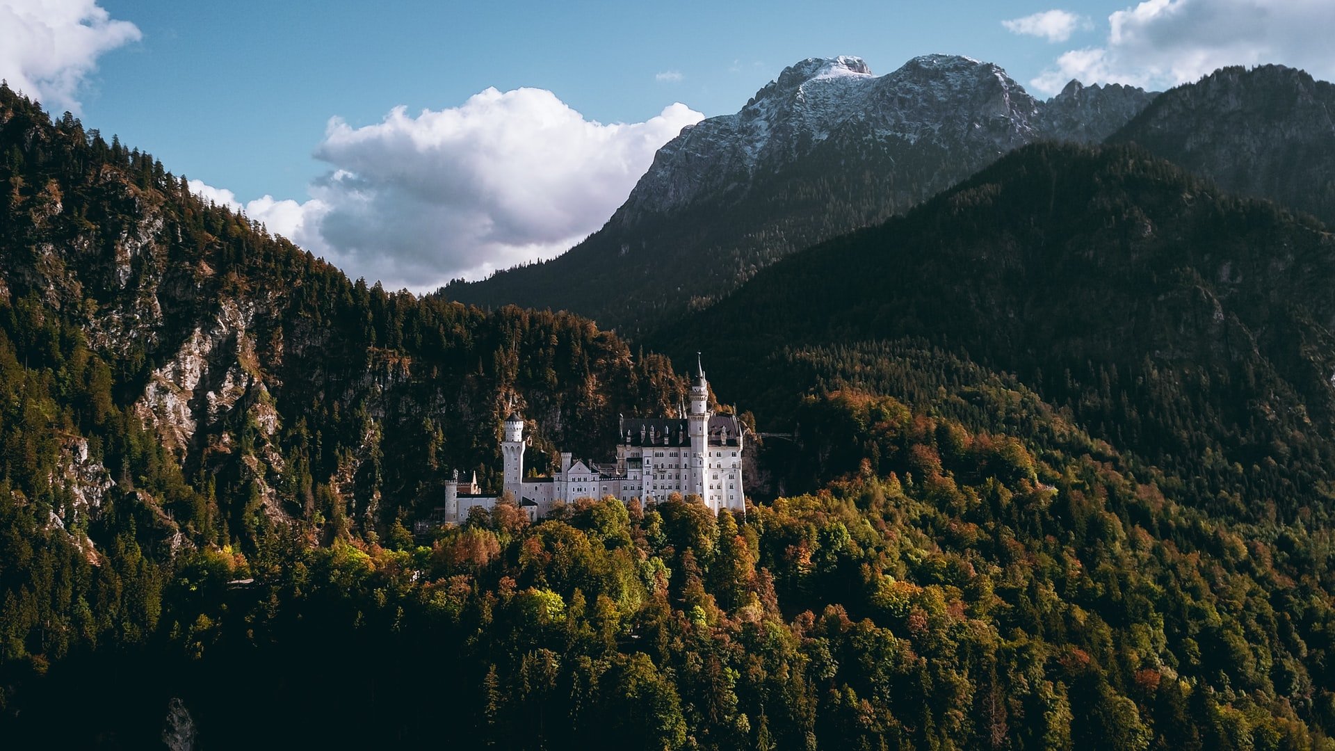 Schloss Neuschwanstein Füssen Berge Bayern Alpen Märchenschloss