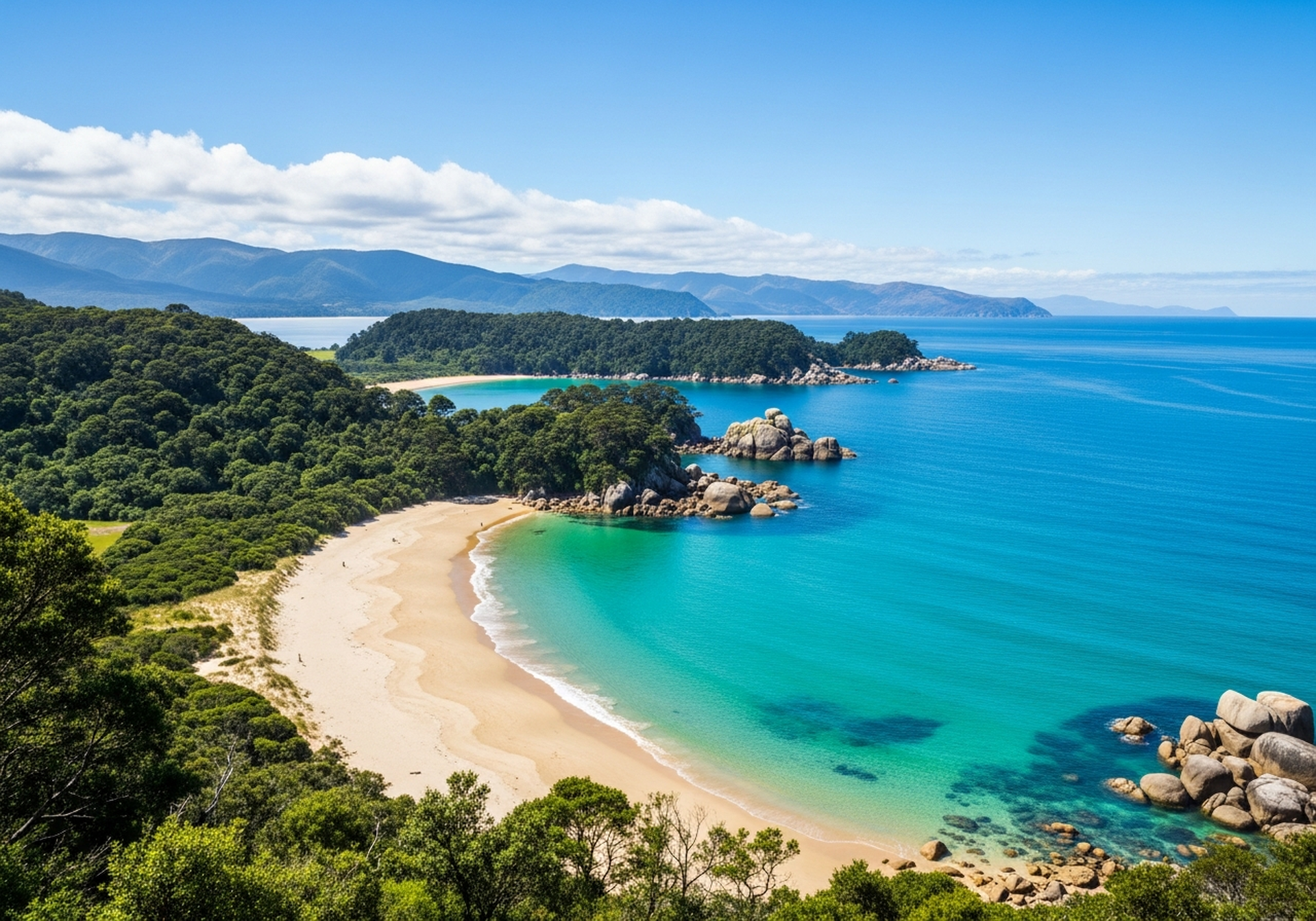 Abel Tasman – popular destination for campervan travellers.
