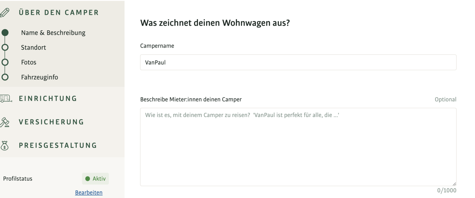 ChatGPT für Camper-Beschreibungen: Erstelle das perfekte Camperprofil auf PaulCamper