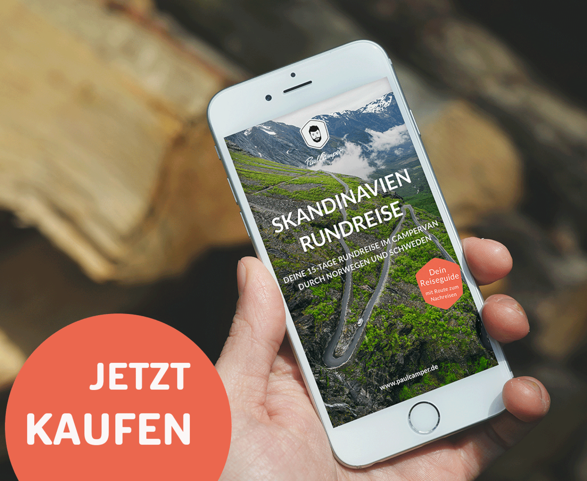 Mockup Smartphone Skandinavien Rundreise Paulcamper