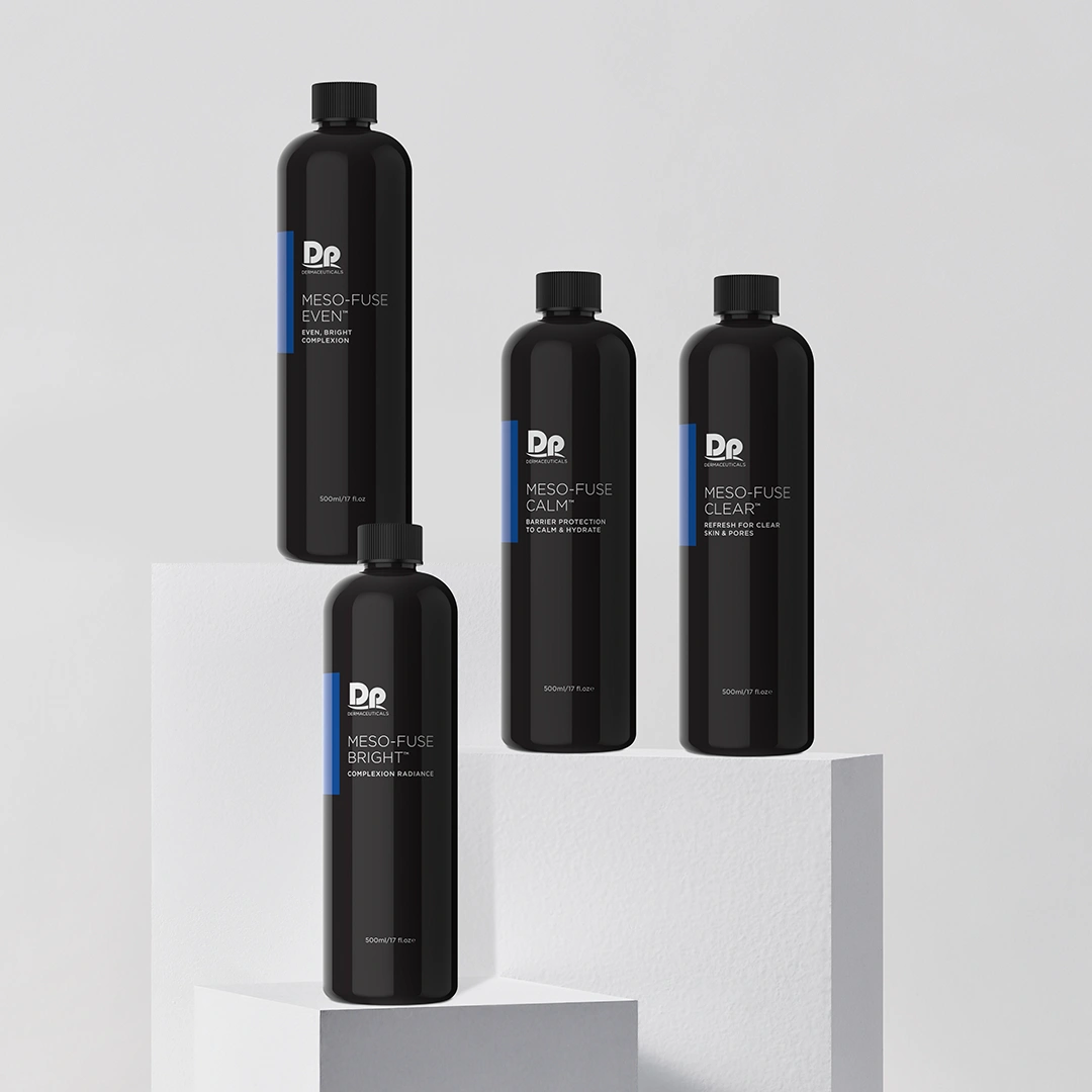 Group image of Dp Deramceuticals MESO-FUSE Serums range of products.
