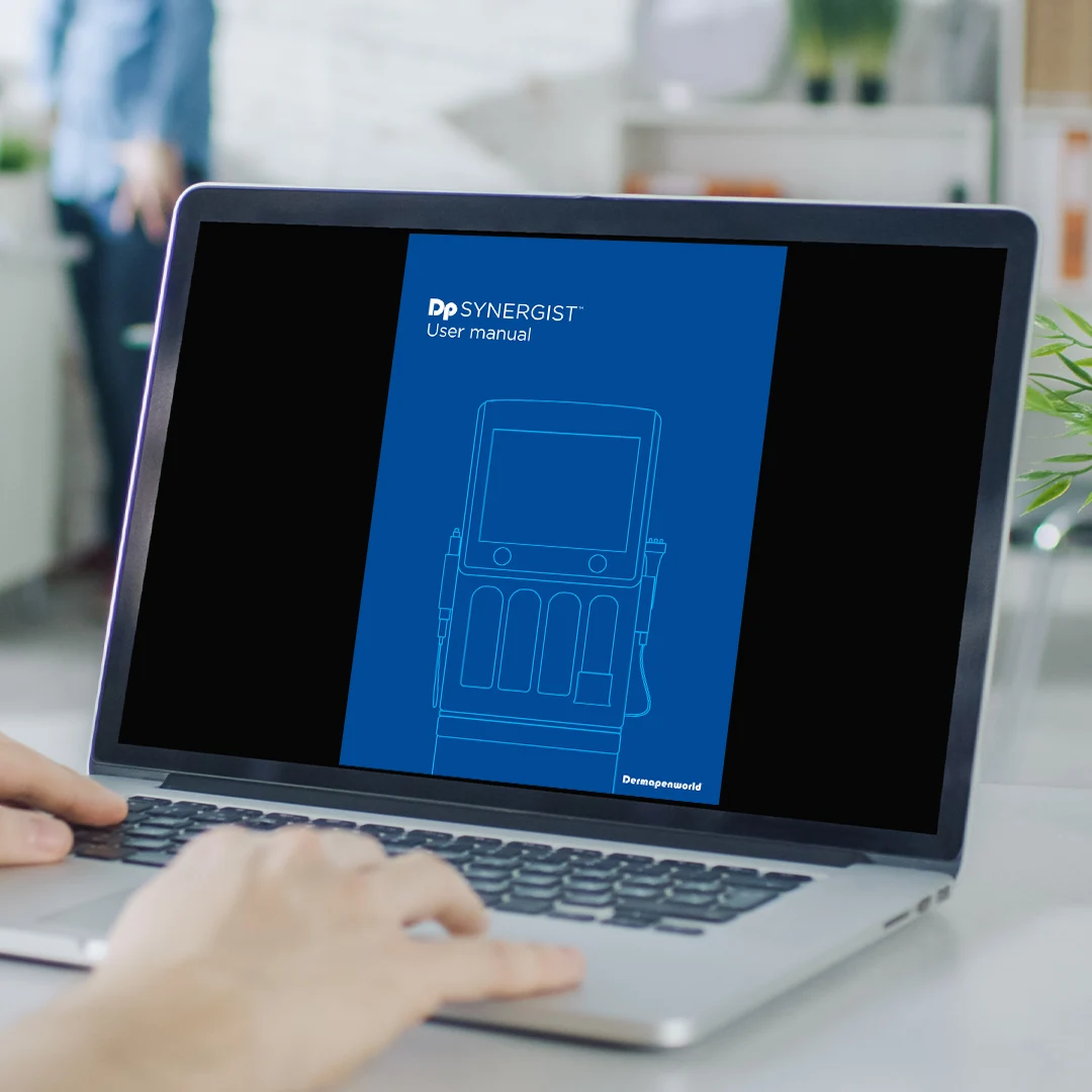 image of computer displaying Dp SYNERGIST user manual