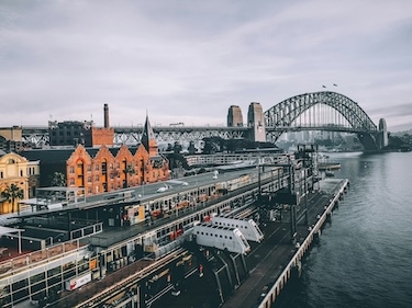 A photo of the Sydney harbour bridge.