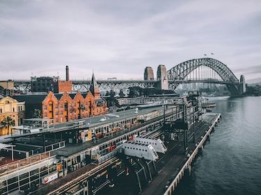 A photo of the Sydney harbour bridge.