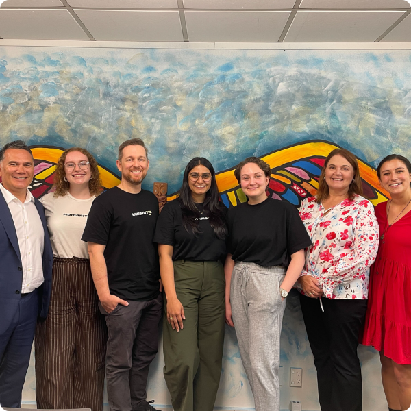 Maia, Darren and Onyalie with Pillars team