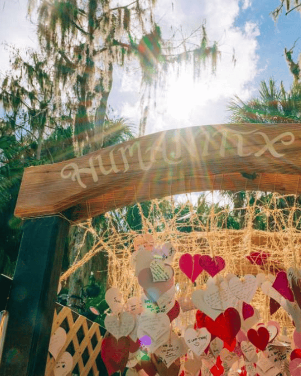 The Humanitix portal of love installation at Okeechobee