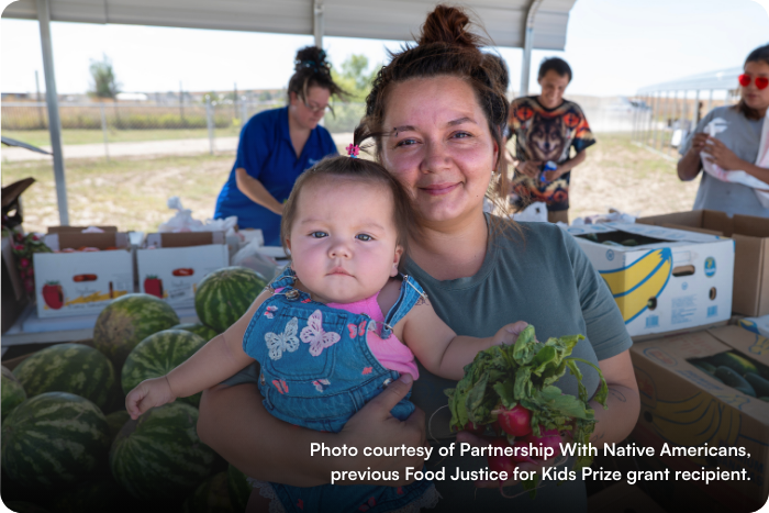 Photo courtesy of Partnership With Native Americans, previous Food Justice for Kids Prize grant recipient