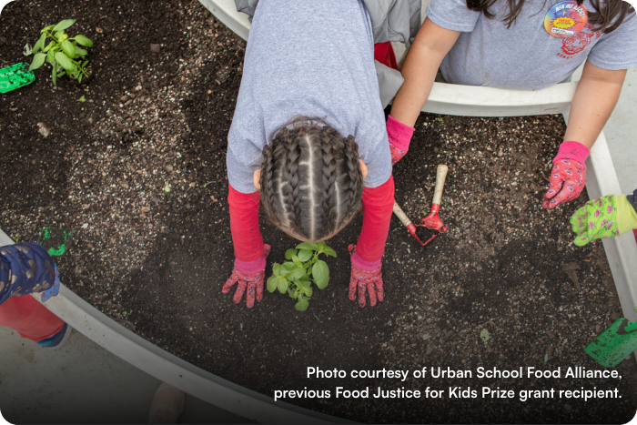 Photo courtesy of Urban School Food Alliance, previous Food Justice for Kids Prize grant recipient