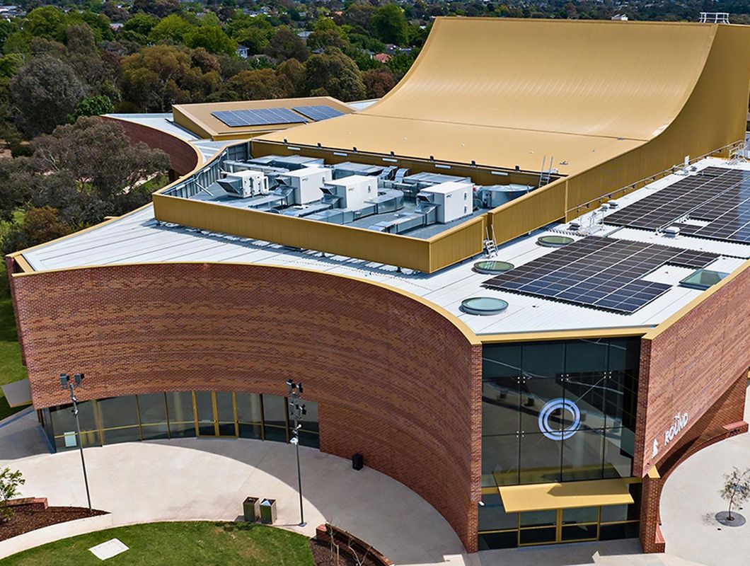 Lightweight, strong, and versatile, light gauge steel (LGS) framing made from TRUECORE® steel is a key structural component that enables this striking, curved masonry facade to take shape.