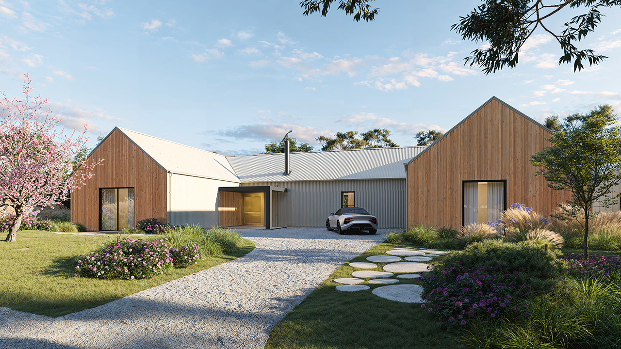 The Block 2025 House 3 features framing made from TRUECORE® steel and roofing in COLORBOND® steel, in the colour Surfmist® in the profile KLIPLOK.
