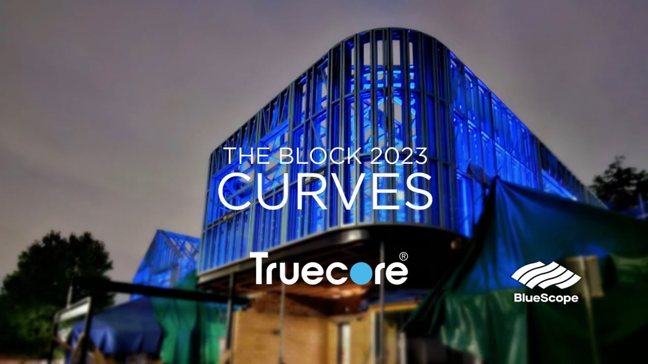 The curves that defined the 2023 Block were everywhere – from ceilings to wall details, aircon soffits to archways and in one case, creating the amazing external façade shape that defined the whole house ‘look’ from the street