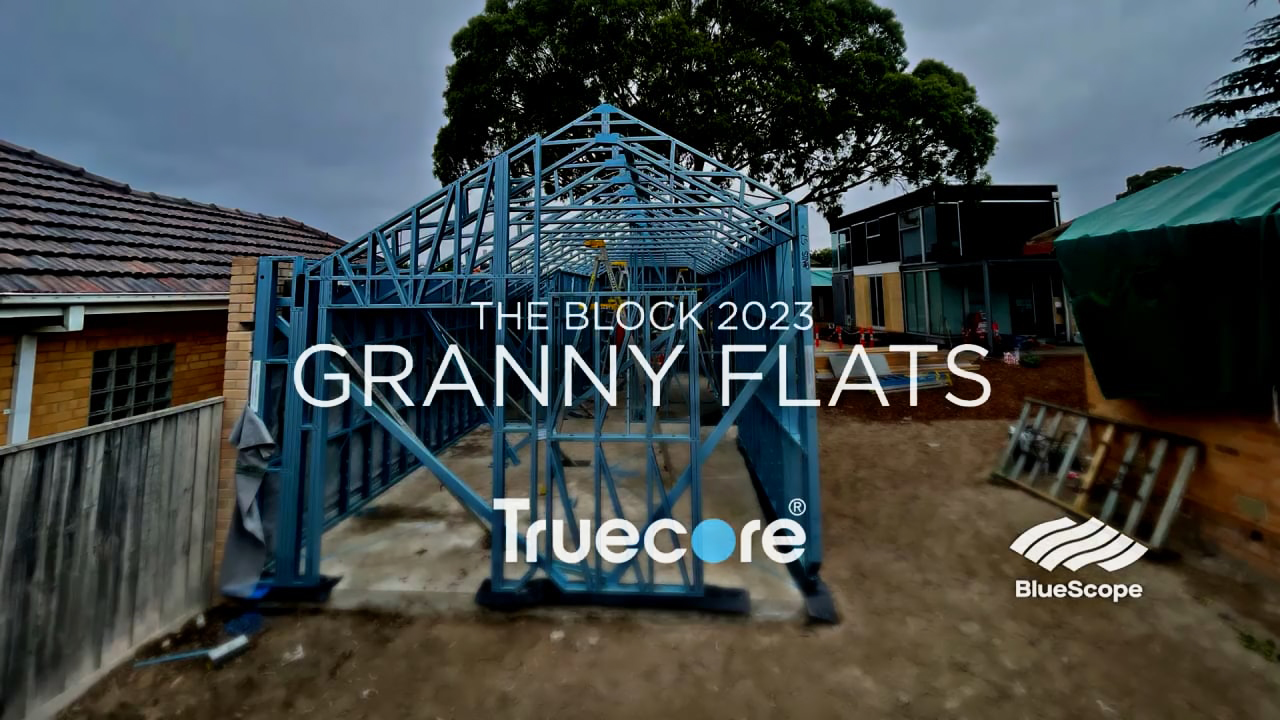 Another advantage of TRUECORE® steel is the ability to prefabricate offsite and being light-weight, how easy it is to lift into place for assembly – both crucially important when working in the kinds of tight spaces that are often encountered when building granny flats and studios in the backyard.