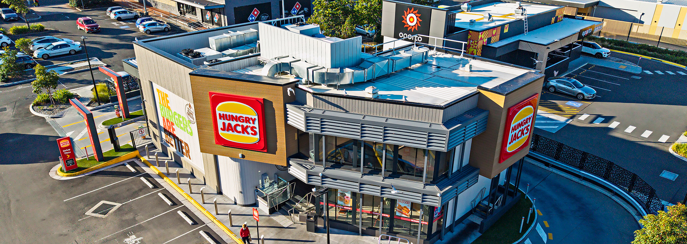 Hungry Jack’s, Warrawong leveraged the inherent strength and versatility of light gauge steel (LGS) framing made from TRUECORE® steel, to deliver a unique double-storey fast food outlet as part of a progressive mixed-use retail precinct.