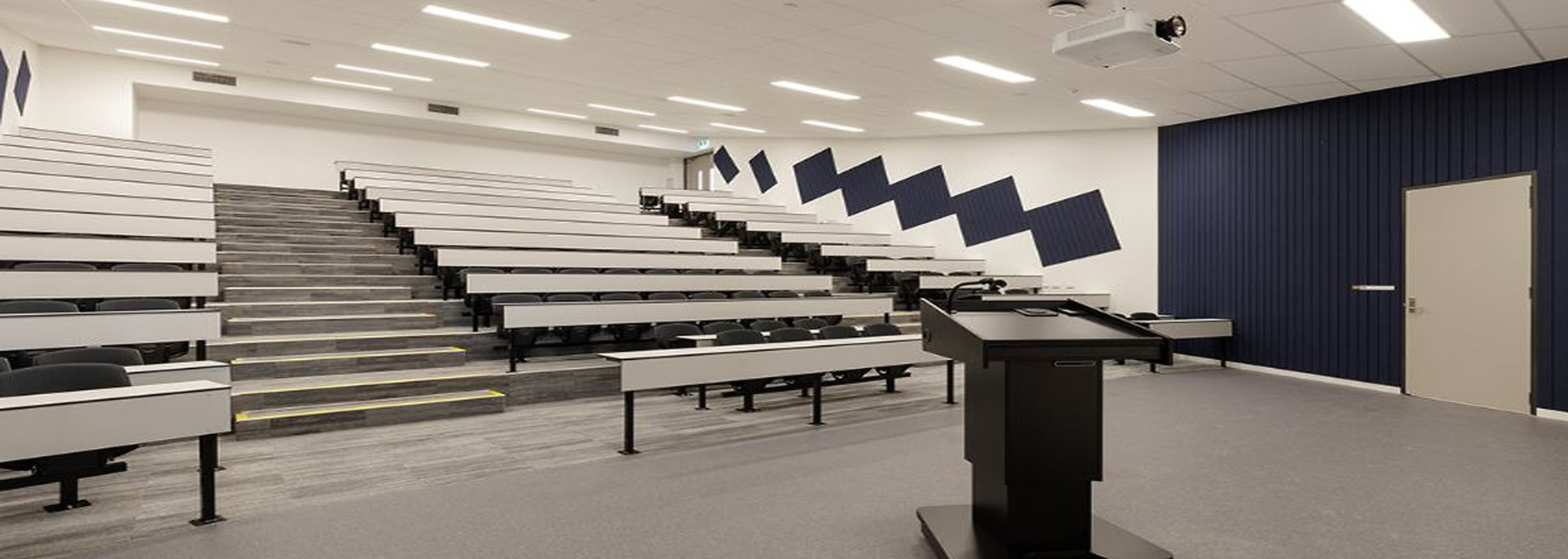 Light gauge steel framing made from TRUECORE® steel used as the substructure below the tiered seating arrangement in the student’s lecture hall.