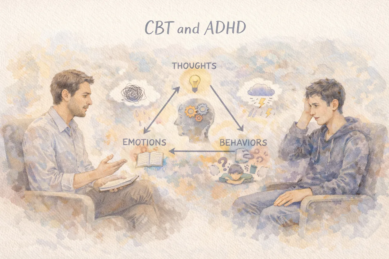  Learn how Cognitive Behavioural Therapy (CBT) helps adults with ADHD manage symptoms, build practical skills, and improve daily functioning.