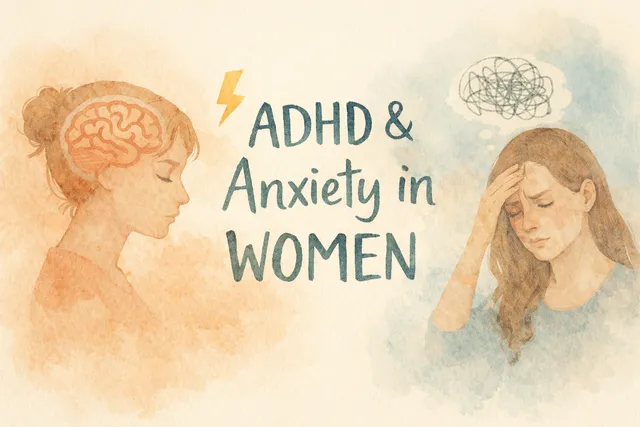 ADHD and Anxiety in Women hero illustration