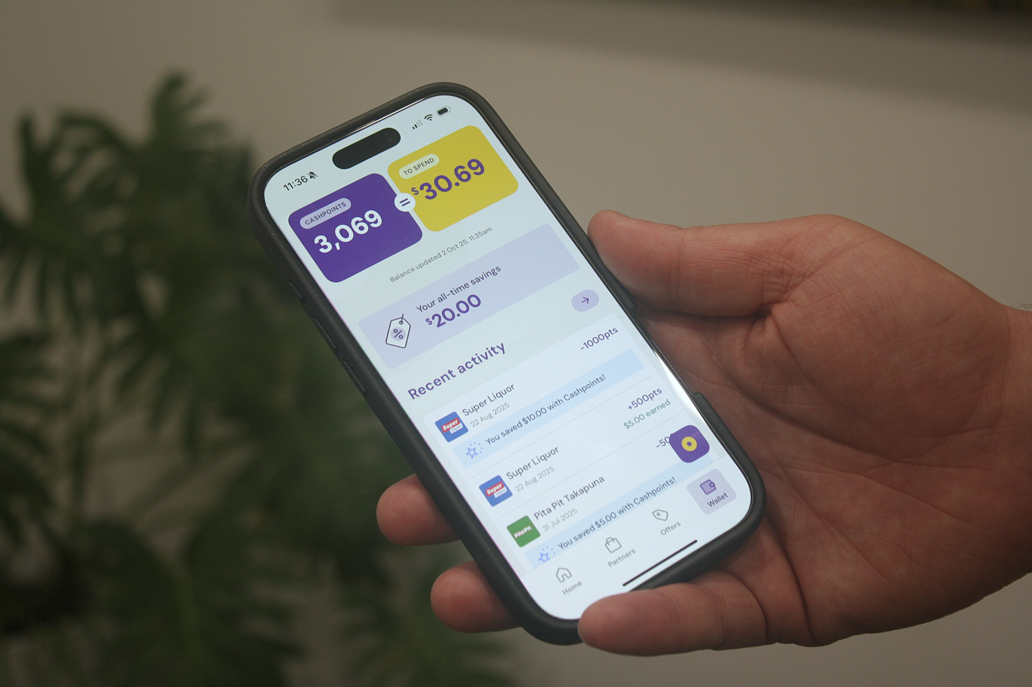 Use Cashpoints cards or the app to engage