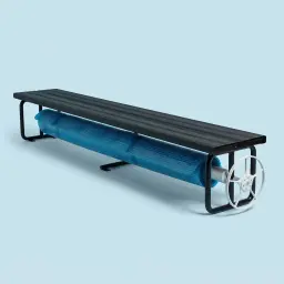 Daisy 525B Blue Solar Pool Cover + Under Bench Roller