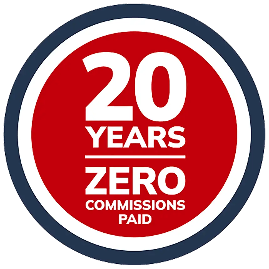 20 years zero commission paid