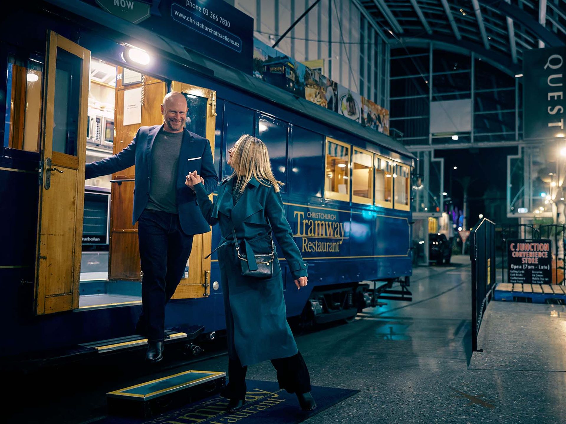 Winter dining on the tram