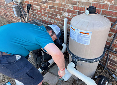 Pool filter repair in Broken Arrow, Tulsa, Jenks, Bixby, Sand Springs, Sapulpa, and surrounding areas.
