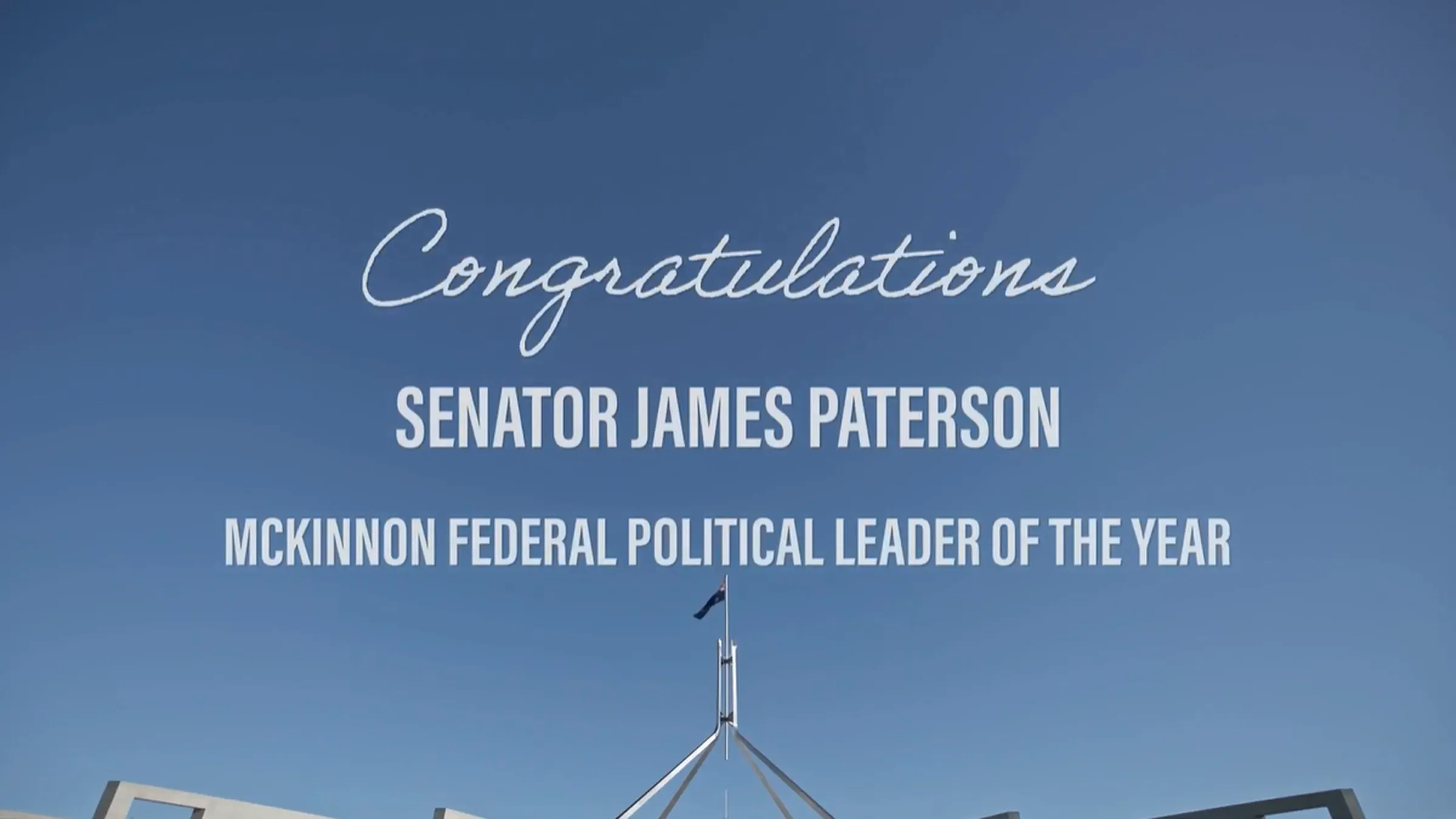 Senator James Paterson Named Federal Political Leader of the Year